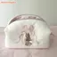 FAVORITEGOODS Trang Điểm Tổ Chức, Túi Đựng Mỹ Phẩm Nơ Thỏ, Dây Kéo Di Động Đóng Cửa Dung Tích Lớn Màu Trắng Hồng Túi Vệ Sinh Du Lịch Nữ Bé Gái