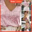 KIN Sequins Tank Tops dành cho nữ dáng rộng vừa vặn không tay cổ chữ V Cami Áo hai dây