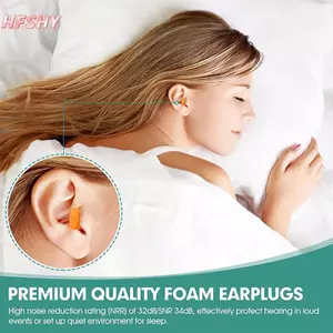 HFSHY 10 Cặp Nút Tai Xốp Cam Mềm Du Lịch Côn Chống Ồn Ngủ Nút Tai Giảm Tiếng Ồn Cách Âm Bảo Vệ Tai VN