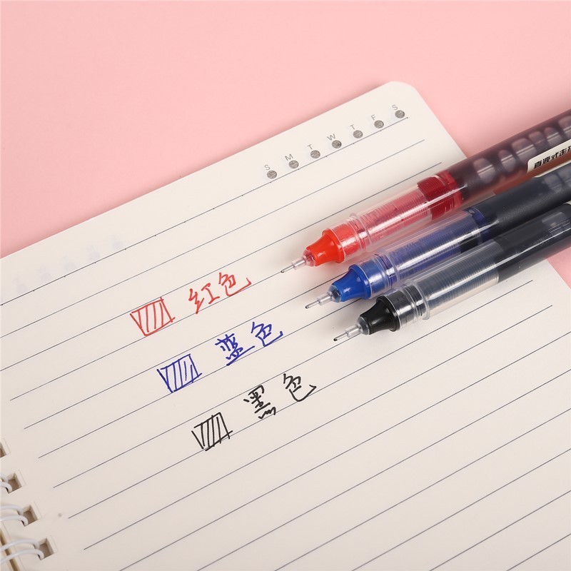 Hộp 20 bút gel lỏng khô nhanh 0.5mm ngòi kim đen dung lượng cao cho học sinh văn phòng, viết mượt không lem
