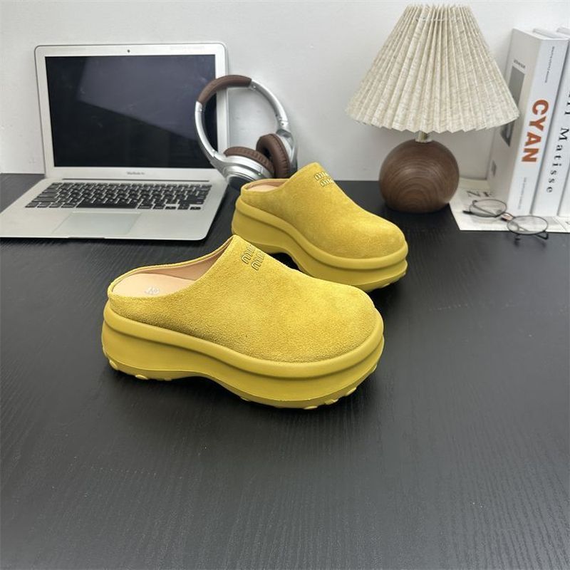 【✨Spot】Giày Birkenstock đế dày Đơn giản Đế êm Mũi tròn Đế nâng cao 6cm Không mỏi chân Đi làm Giày nữ