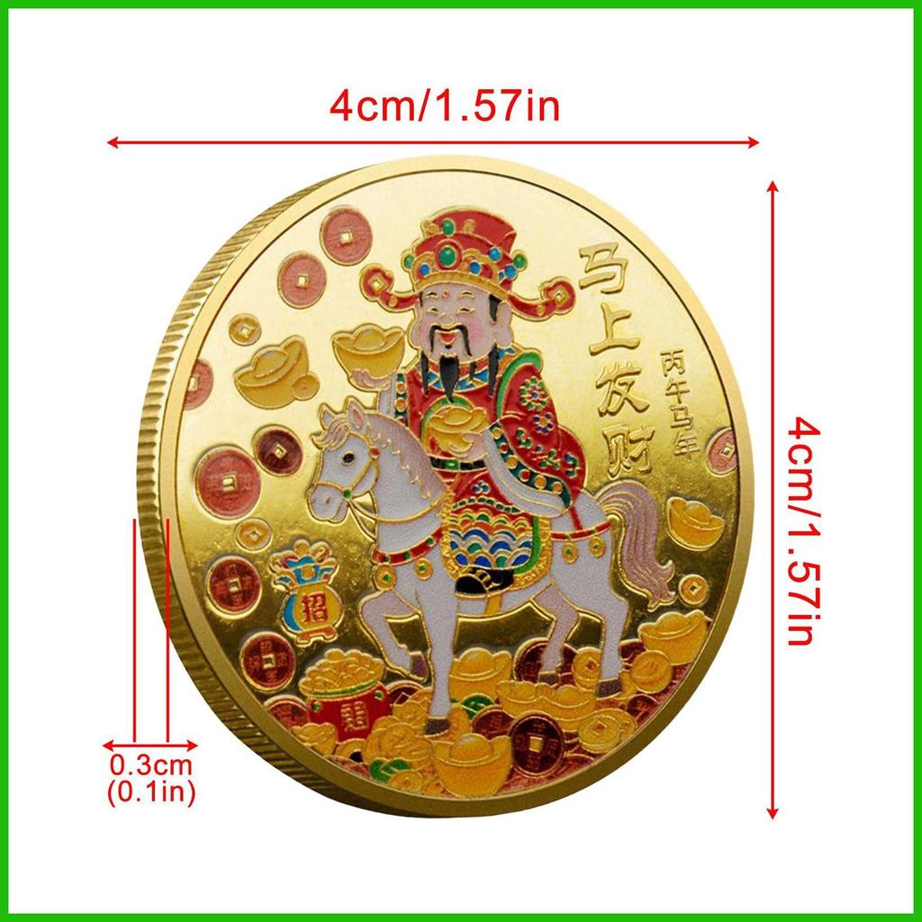 Đồng xu lưu niệm Tết Nguyên Đán Người sưu tập ngựa Đồng xu Thân thiện với du lịch May mắn quyến rũ Quà tặng cho bạn bè Thanh thiếu niên Vợ saixit2vn