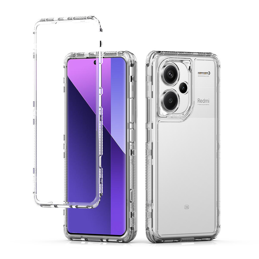 Ốp Điện Thoại Trong Suốt Acrylic 3 TRONG 1 Cho Redmi Note 14 13 12 11 10 Pro Plus A5 A4 A3 A2 A1 4G 5G 15 15C 13C 12C 10C 4G 5G Bốn Góc Chống Sốc