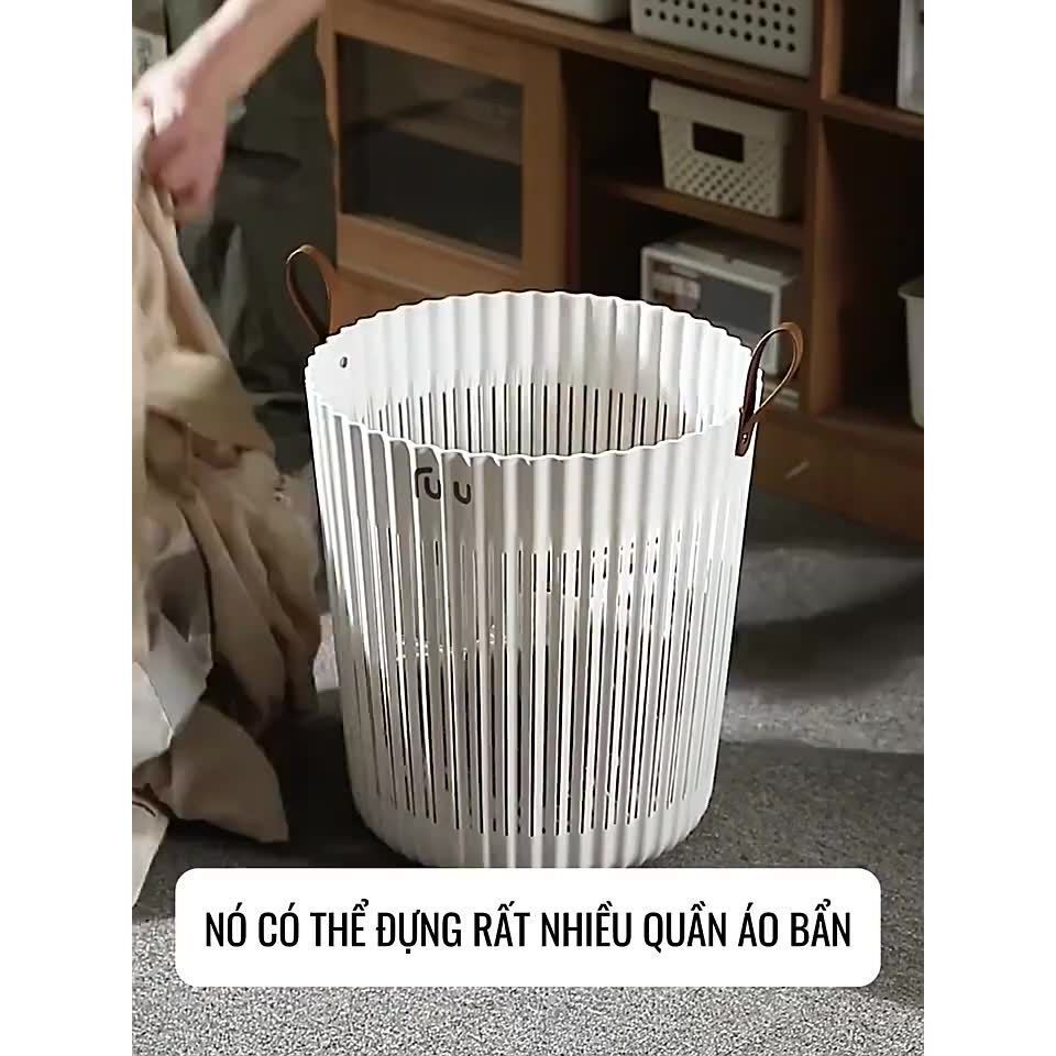 Giỏ Đựng Đồ Quần Áo Bẩn Bằng Nhựa PP Có Quai, Giữ Không Gian Gọn Gàng, Ngăn Nắp