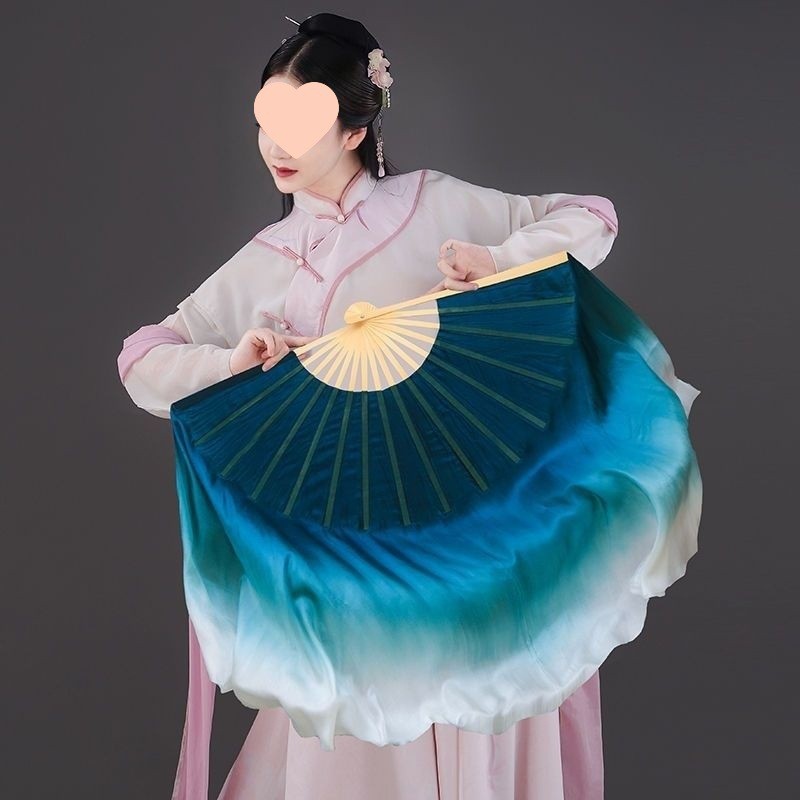 Hai Mặt Mô Phỏng Silk Dance Fan Melan Gradient Dance Fan Melan Lone Moon Yanran Sách Vũ Điệu Đơn Giản Dân Tộc Cổ Điển 25.12.11