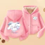 Kids My Melody Zip-Up Áo khoác có mũ trùm đầu dễ thương Áo khoác Cardigan mềm mại nhẹ phong cách Áo khoác ngoài cho bé gái