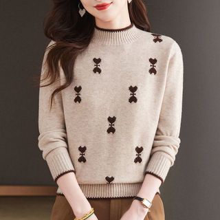 Dệt Kim Áo Len Rời Thu Đông Cho Nữ, Phong Cách Nửa Cổ Rùa Thời Trang