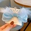 Kẹp Tóc MERIGGIARE, Mũ Ruy Băng Dài Công Chúa Pompom Kẹp Tóc, Nơ Xanh Lớn Bé Gái Đi Học Hairgrips Kẹp Mỏ Vịt Cho Trẻ Em Trẻ Em
