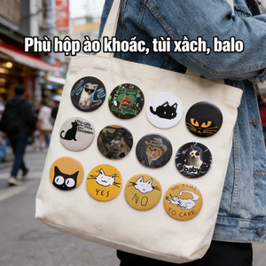 Huy Hiệu áo Hình Mèo, Huy Hiệu Nhựa Cao Cấp Không Rỉ Sét, Phụ Kiện Trang Phục độc đáo