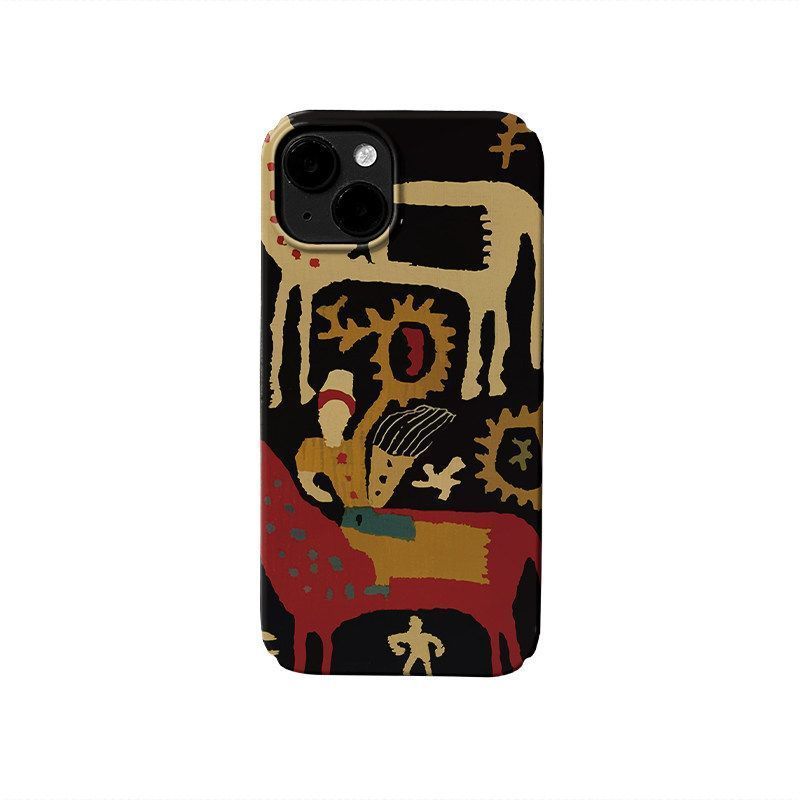 Ốp Điện Thoại Totem Horse QYJS Thích Hợp Cho IPhone 17 AIR XR 11 13 14 15 16 ProMax XSMAX 12 PRO 7 8 PLUS Phim Cứng Bóng Retro