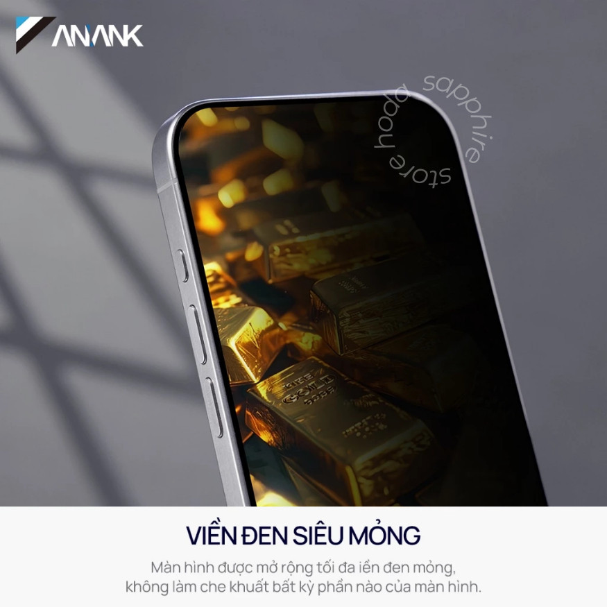 [Chính Hãng] Kính Cường Lực Chống Nhìn Trộm 360 Độ ANANK Privacy Cho iPhone 17 Pro Max 17 Air 16 Pro Max 15 14