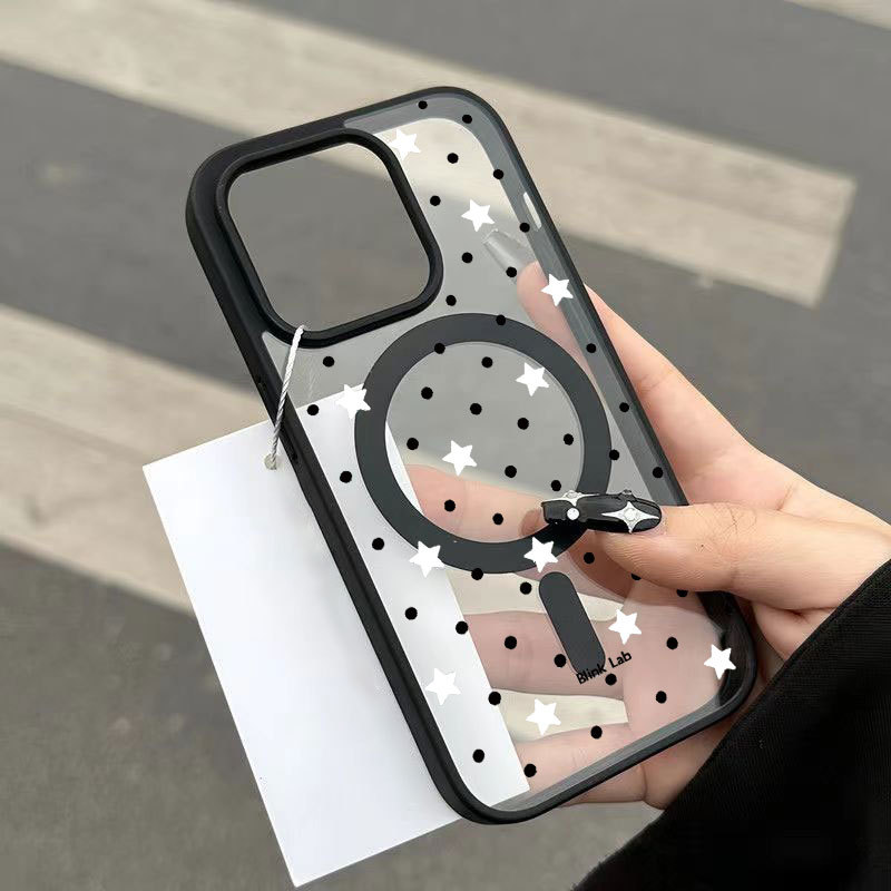 Ốp bảo vệ iPhone họa tiết ngôi sao sạc từ tính chống trầy xước - iP 7/8/X/XS/11/12/13/14/15/16/17/Plus/Pro/Max/Air