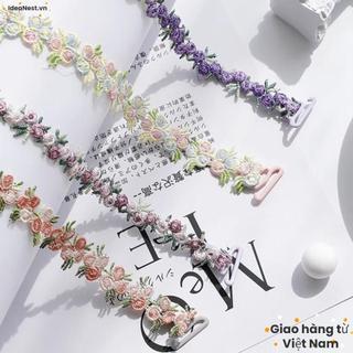 Dây đeo áo ngực hoa IDEANEST, Dây đeo vai có thể tháo rời chống trượt, Dây đeo vai hoa co giãn bằng vải Polyester mềm mại Váy dự tiệc cưới