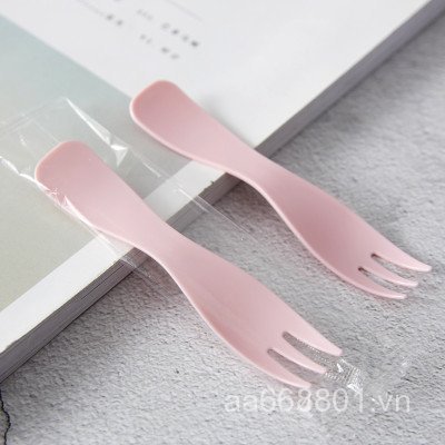 Nĩa bánh sinh nhật, nĩa trái cây, nĩa ăn nhẹ nhựa dùng một lần sáng tạo ba răng LYD2