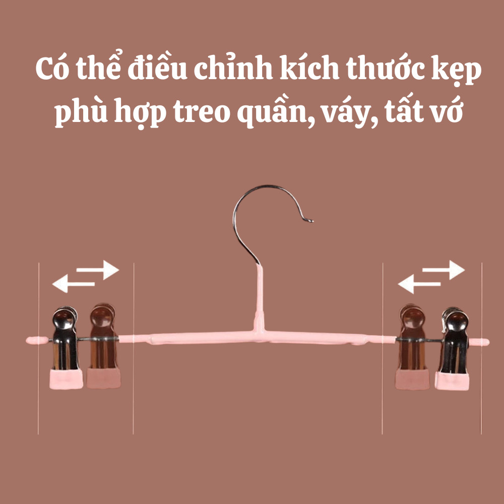 Combo 10 Móc Kẹp Quần Áo HomeMate Thép Không Gỉ – Móc Kẹp Quần, Váy, Tất Vớ Chống Trượt Đa Năng