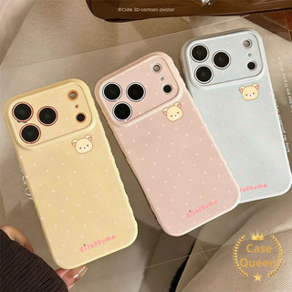 Tương thích với iPhone 17 16 14 15 11 13 Pro Max 7 Plus 12 Pro Max XS Max XR 8 16 Plus X SE 2020 Full Màn Hình Màu Chấm Bi Hoạt Hình Gấu Bong Bóng Trái Tim