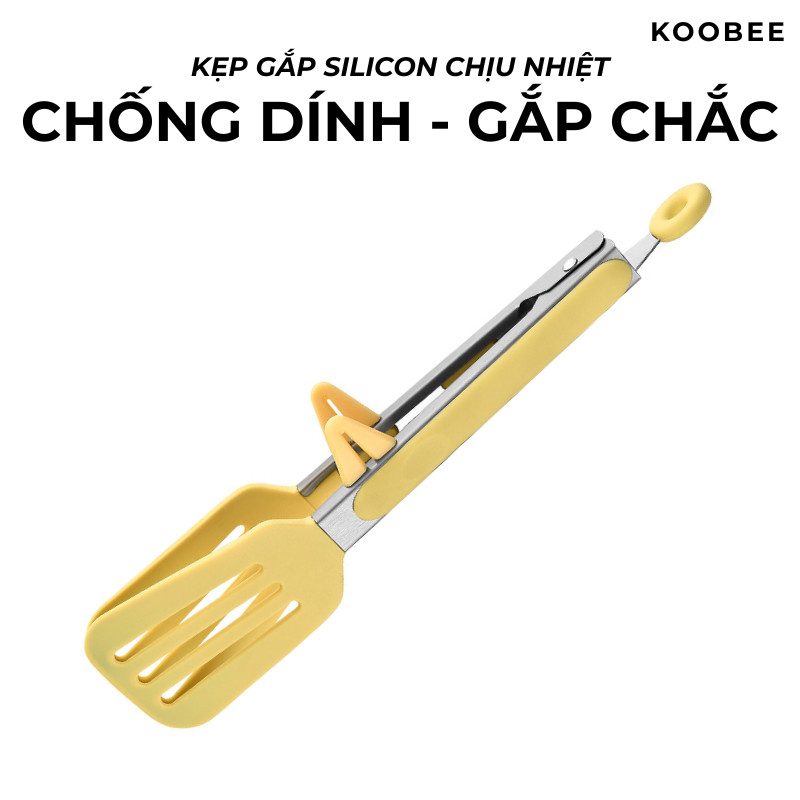 Kẹp Gắp Thực Phẩm Silicon KOOBEE 26.3cm - Kẹp Gắp Inox 304 Chống Dính Chịu Nhiệt BBQ Chiên Rán | 380