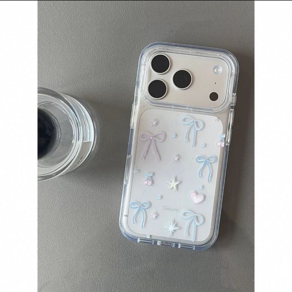 Sao sao và nơ bướm phù hợp với iPhone 17 Pro, vỏ mềm 16 Plus, vỏ 15 độ trong suốt cao,