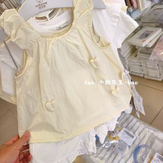 Bé Gái Mùa Hè Mỏng Phong Cách 3D Trái Tim Tình Yêu Không Tay Áo Thun Trẻ Em Cotton Nguyên Chất Ba Chiều Tình Yêu Camisole