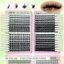640 Chiếc D Curl Cụm Đơn Lông Mi Giả Chiều Dài Hỗn Hợp Sợi Tổng Hợp Mềm Mại Tự Nhiên Nhìn DIY Lông Mi Nối Dài Bộ