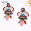 AqToCna Vintage Dân Tộc Phong Cách Bohemian Bay Chim In Hợp Kim Hoa Giọt Nước Mặt Dây Chuyền Bông Tai Nữ Tiệc Trang Sức Quà Tặng AqToCna