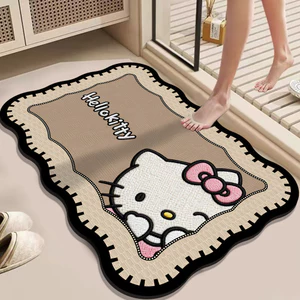 HelloKitty Phòng Tắm Thảm Sàn Phòng Tắm Cửa Hút Nước Nhanh Khô Chân Thảm Hộ Gia Đình Chống Trơn Trượt Diatom Bùn Sàn Thảm 5.19 9TIL