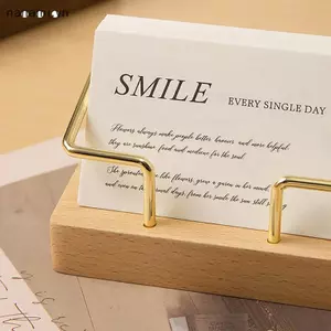 Hộp đựng danh thiếp Hộp đựng danh thiếp Đế trưng bày bàn văn phòng Phụ kiện quầy ghi nhớ Kệ để bàn Nhà Hộp đựng thẻ bằng gỗ [VN]