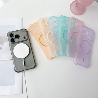 Ốp điện thoại TPU mềm mờ từ tính cho iPhone 17 16 15 14 Pro Promax 17 Air Plus Vỏ chống sốc bốn góc không màu vàng