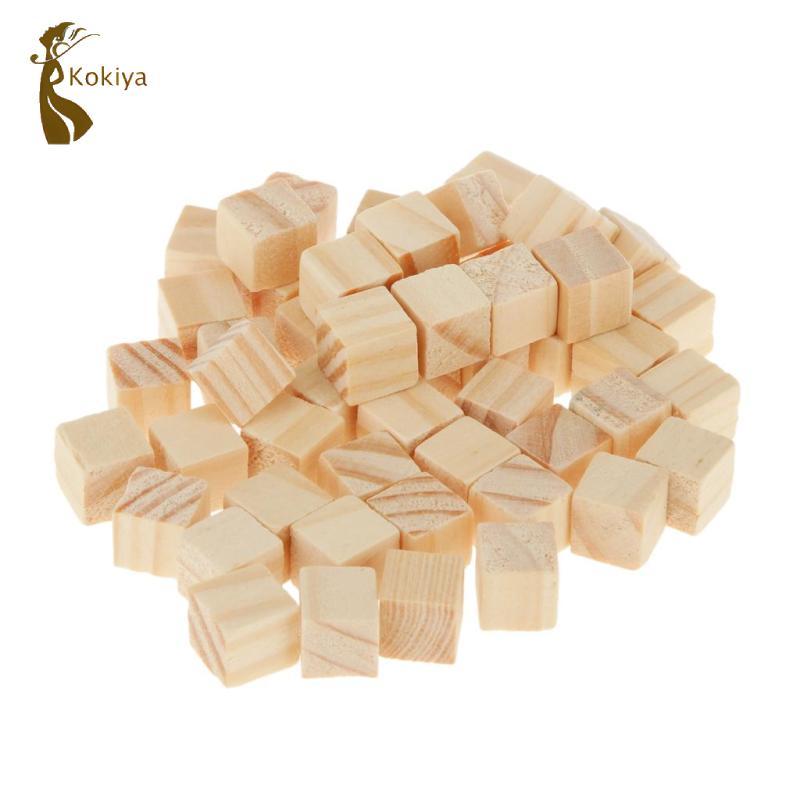 Bộ 50 Khối Gỗ Chưa Hoàn Thành 1x1x1cm Tem Vuông Trống Thủ Công