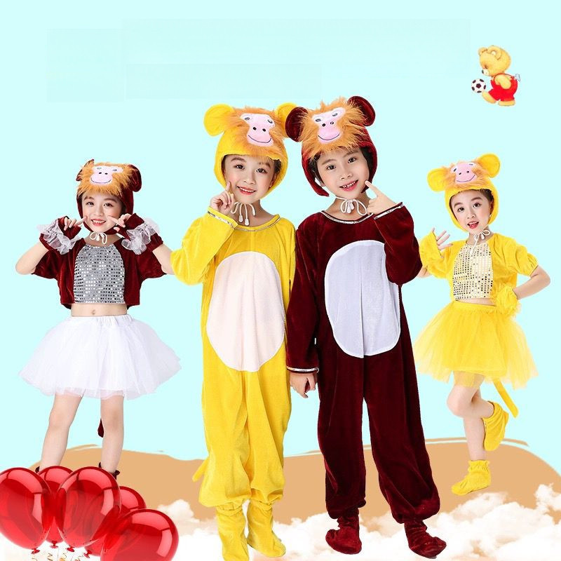 💕 HÀNG CÓ SẴN – Đầm Trang Phục Trẻ Em 3‑12 tuổi – Khỉ + Hoạt Hình Động Vật, Thích hợp Halloween, Giáng Sinh & Ngày Trẻ Em 🎃🎉