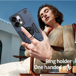 Dành Cho OPPO Reno 14 Pro 5G Ốp điện thoại Nhẫn Đứng Giáp Lưng Cứng Bảo Vệ Hạng Nặng Khung TPU Mềm Chống Sốc Mỏng Bao