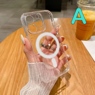 [JLK] Ốp điện thoại trong suốt nguyên bản từ tính cho iPhone 16 15 14 Plus 13 12 11 17 Pro Max Air Mini Lens Bảo vệ mặt sau cứng cạnh silicon