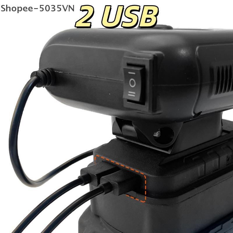 {AKIN} 1 Chiếc Pin Li-ion 21V Sưởi Ấm Không Khí / Máy Thổi Làm Mát Máy Sưởi Xe Hơi Mùa Đông Không Dây 2 Cổng USB Để Sạc Điện Thoại {a}