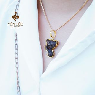 [BV] Mặt Dây Chuyền Trầm Hương Hồ Ly - Trầm Hương Yên Lộc - Tặng kèm dây dù. Hộp VIP