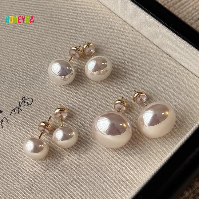 < Honeyba > Bông Tai Ngọc Trai Thanh Lịch Pháp Mới Cho Thời Trang Hàn Quốc Trang Sức Cưới Dự Tiệc Nữ Ngọt Ngào Phụ Kiện Quà Tặng