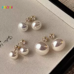 < Honeyba > Bông Tai Ngọc Trai Thanh Lịch Pháp Mới Cho Thời Trang Hàn Quốc Trang Sức Cưới Dự Tiệc Nữ Ngọt Ngào Phụ Kiện Quà Tặng