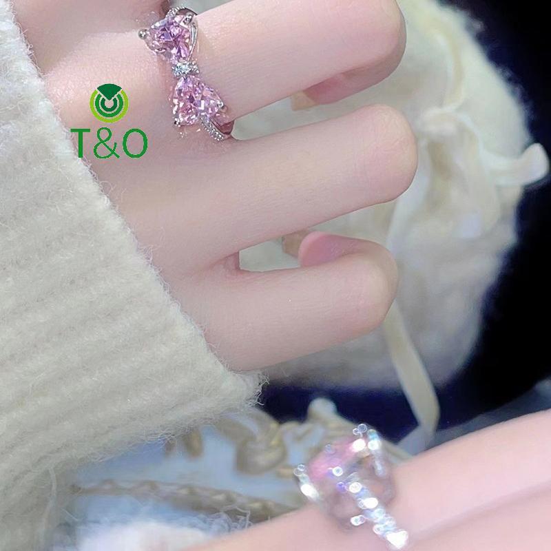 Nhẫn cung zircon cho bé gái với đá pha lê, dễ dàng điều chỉnh size - Quà tặng lãng mạn