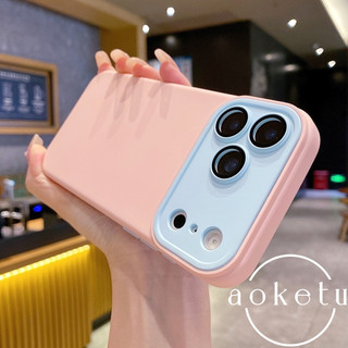 Ốp điện thoại cảm giác da cửa sổ lớn chặn màu 2 trong 1 phù hợp cho iPhone 11 12 13 14 15 16 17 Pro Max mờ bao gồm toàn bộ gương bảo vệ chống rơi