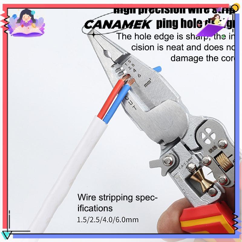 Kìm thợ điện CANAMEK Kìm tuốt dây đa năng 8 trong 1 Kìm đo điện Kìm tuốt dây chống trượt CSF