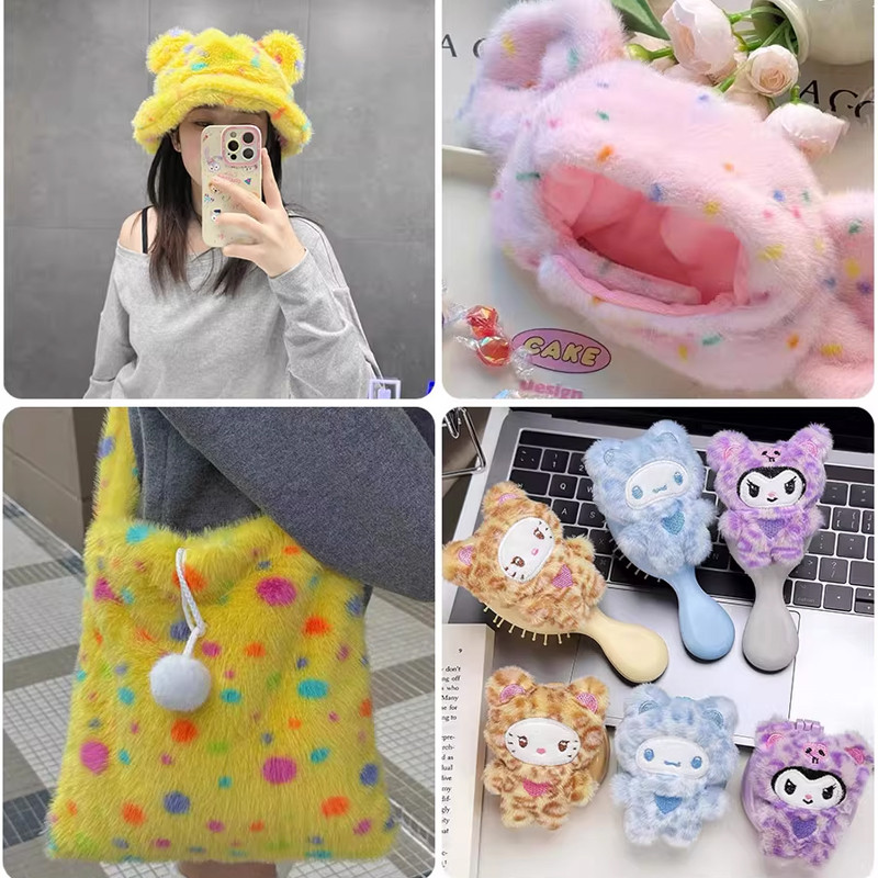 Vải màu vàng nhỏ họa tiết da báo, phù hợp may áo khoác, mũ và khăn quàng cổ handmade TJ10559