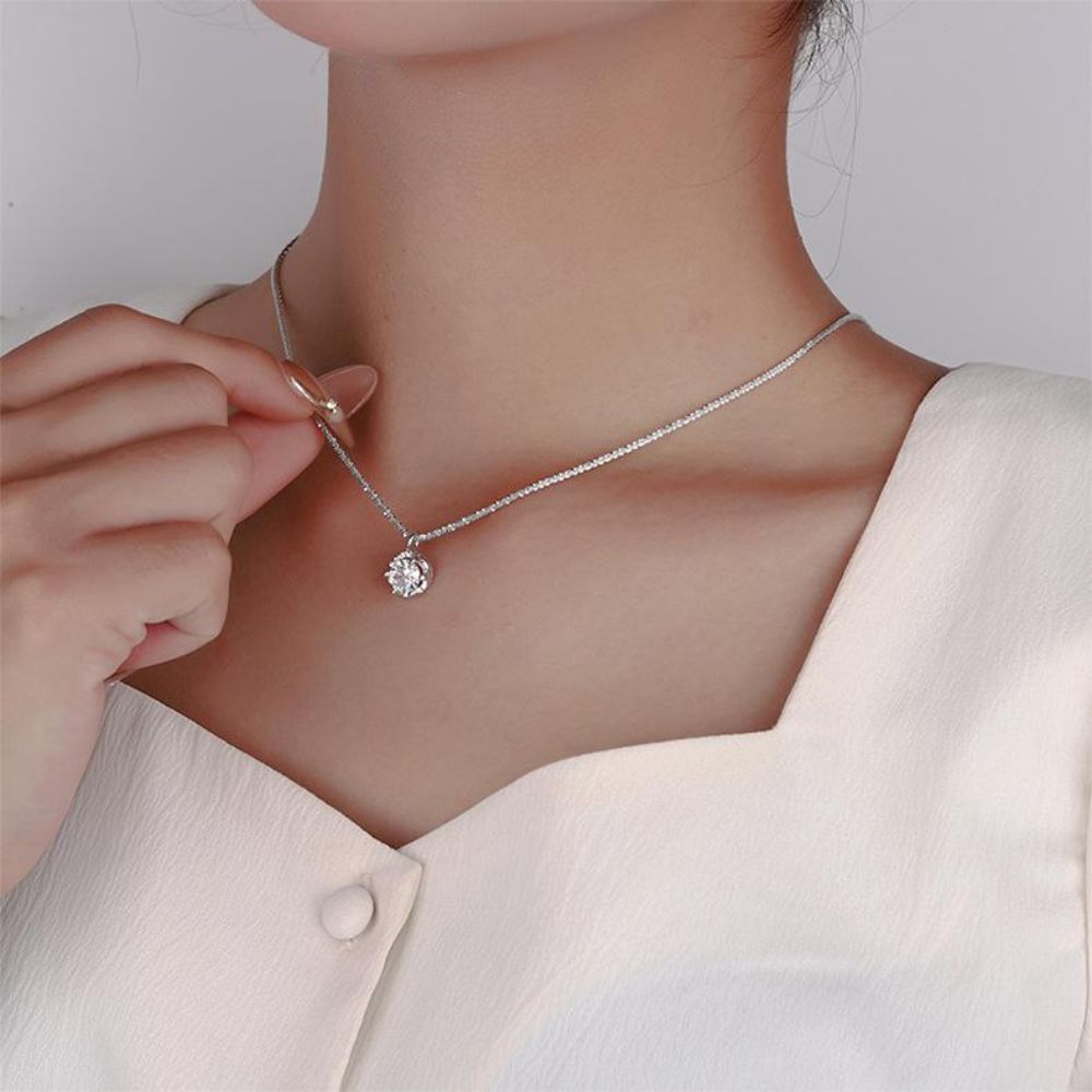 SUNKISSD Vòng Cổ Hình Ngôi Sao, Nhẫn Đồ Trang Trí Phụ Kiện Dây Chuyền Trắng Lấp Lánh, Quà Tặng Thời Trang Bầu Trời Đầy Sao Dây Chuyền Xương Đòn Cho Nữ