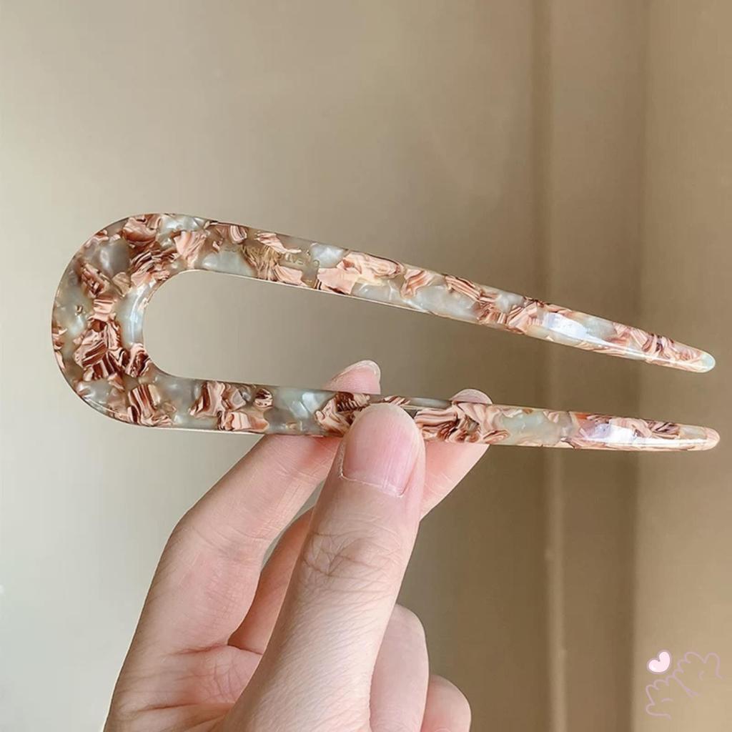 Mới - Kẹp tóc hình chữ U phong cách Trung Quốc bền acrylic, dụng cụ DIY cho tạo kiểu tóc