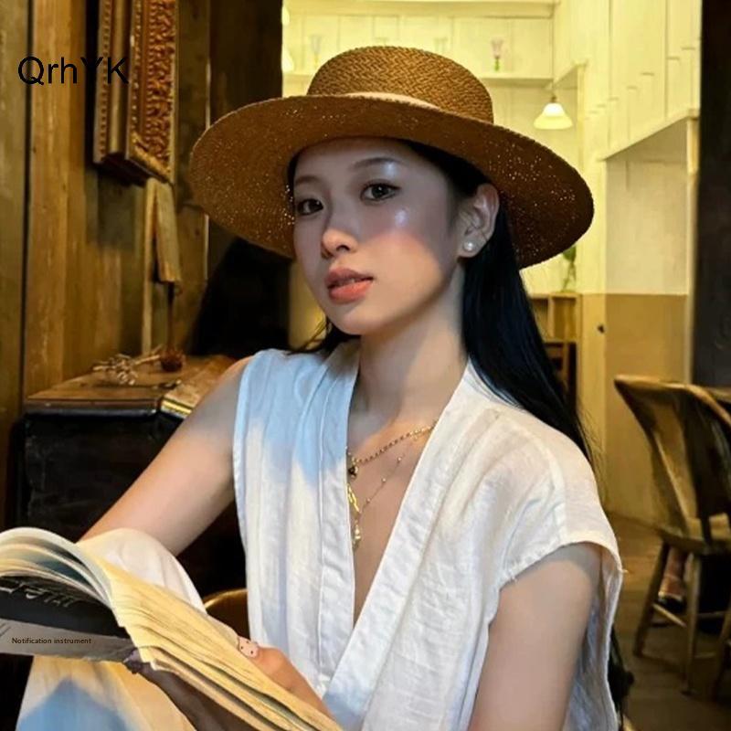 Nhà Máy Thời Trang Panama Mũ Rơm Cho Đi Biển Vành Rộng Chống Nắng Phong Cách Mùa Hè Thanh Lịch Cho Cuộc Phiêu Lưu Ngoài Trời QrhYK