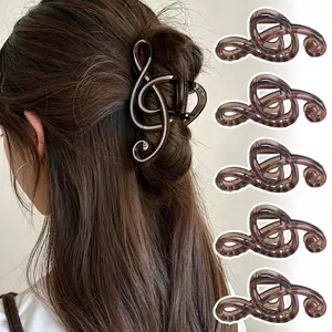 1 / 2 Chiếc - Musical Note Tóc Vuốt Kẹp Nữ Mờ Lớn Mobius Hình Vòng Móng Vuốt Tóc Phong Cách Tinh Tế Hàng Ngày Quà Tặng Phụ Kiện Tóc
