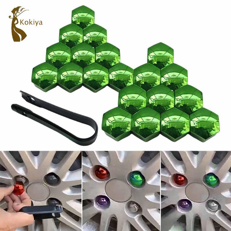 20 Miếng Vỏ đai ốc bánh xe ô tô, Vỏ bọc, Trang trí ngoại thất, Đa năng với dụng cụ kẹp, Bảo vệ rỉ sét, Bu lông trung tâm lốp