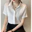 Áo sơ mi ngắn tay chống sắt chống nhăn chống nhăn màu trắng dành cho nữ sinh viên đại học Quần áo làm việc Áo sơ mi đáy mỏng