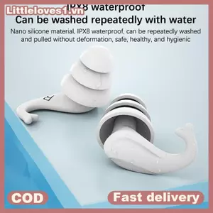 Littleloves1 Nút Tai Silicon Chống Ồn Chống Thấm Nước Bơi Tai Cắm Cho Ngủ Lặn Lướt Mềm Thoải Mái Natation Bơi Bảo Vệ Tai VN