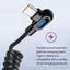 Cáp có thể thu vào lò xo Cáp dữ liệu sạc nhanh 120W Thiết kế khuỷu tay đôi với đèn báo Cáp dữ liệu sạc cho điện thoại, ô tô, máy tính xách tay