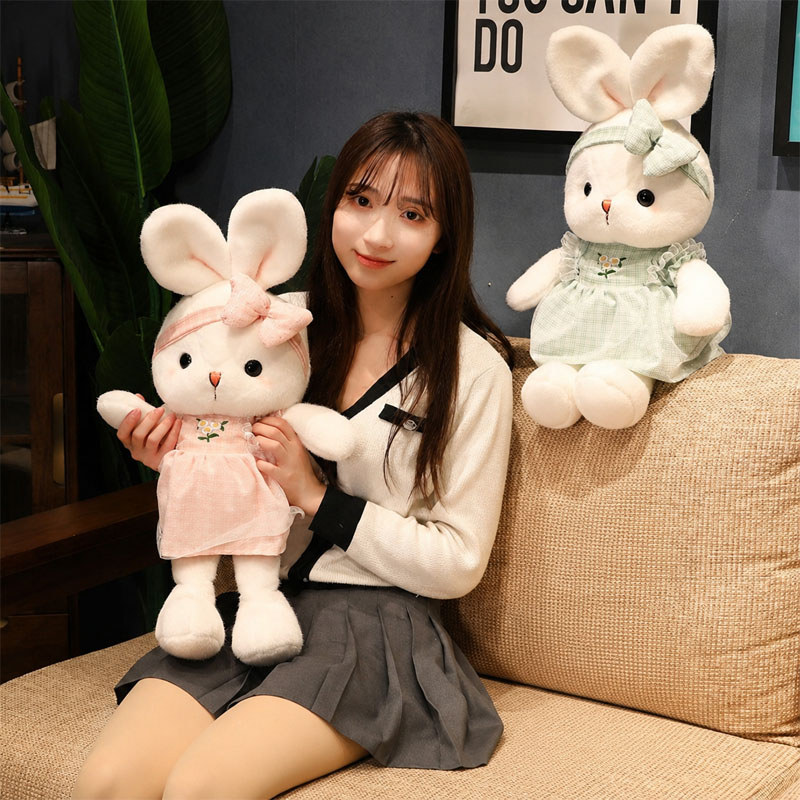 Thú Nhồi Bông Thỏ Dễ Thương,Chất Liệu Lông Nhung Cao Cấp,Kích Thước 33cm,Tặng Quà Sinh Nhật Cho Cô Gái