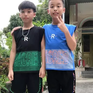 Bộ quần áo sát nách in SACRED cho bé trai